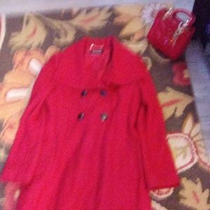 Guess red wool coat,medium